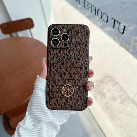 MK Card Bag Gold Logo iPhone Case - Iphonecasehouse