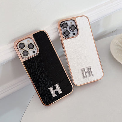 Herm Diamond Logo Rose Gold iPhone Case - Iphonecasehouse