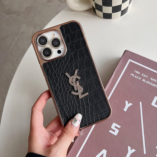 Saint Color Leather Rose Gold iPhone Case - Iphonecasehouse