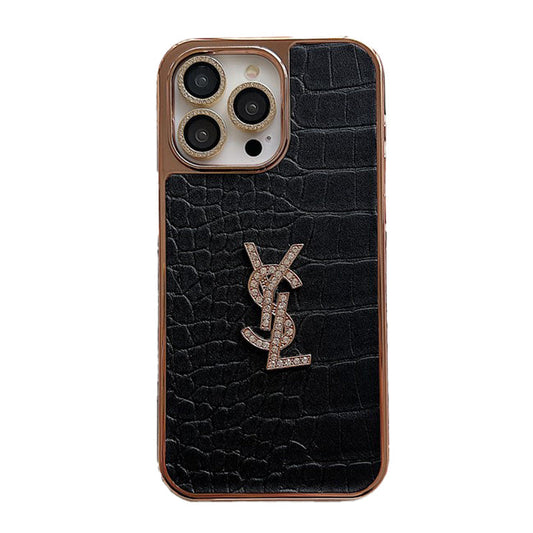 Saint Color Leather Rose Gold iPhone Case - Iphonecasehouse