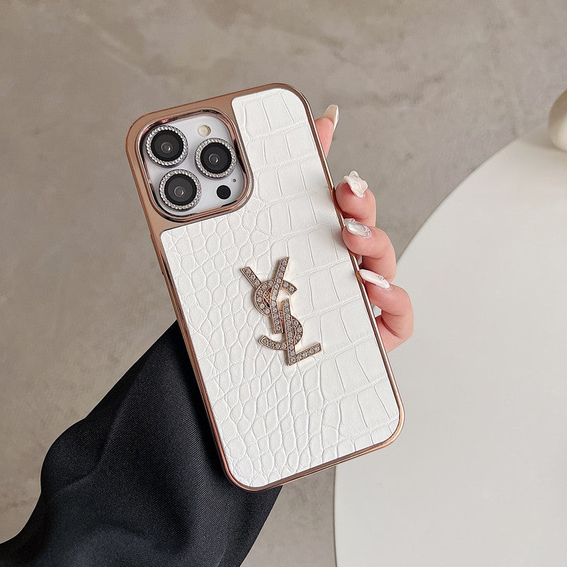 Saint Color Leather Rose Gold iPhone Case - Iphonecasehouse