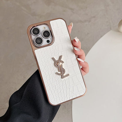 Saint Color Leather Rose Gold iPhone Case - Iphonecasehouse