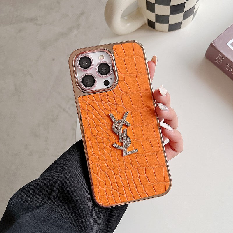 Saint Color Leather Rose Gold iPhone Case - Iphonecasehouse