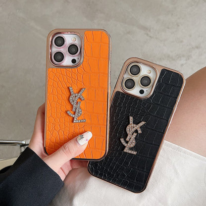 Saint Color Leather Rose Gold iPhone Case - Iphonecasehouse