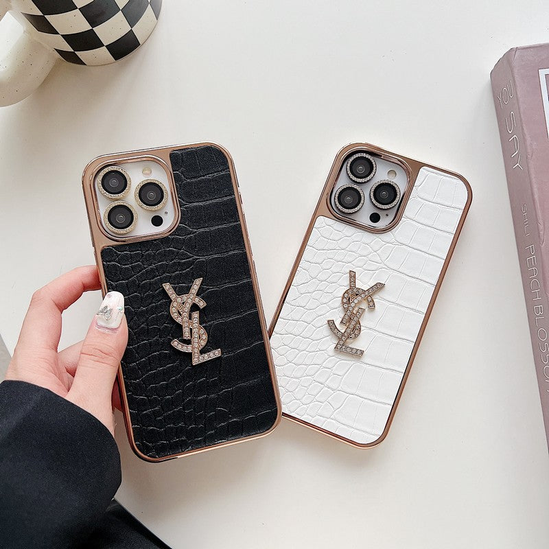 Saint Color Leather Rose Gold iPhone Case - Iphonecasehouse