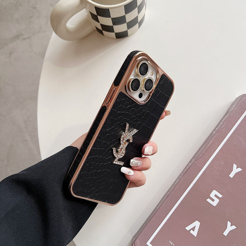 Saint Color Leather Rose Gold iPhone Case - Iphonecasehouse
