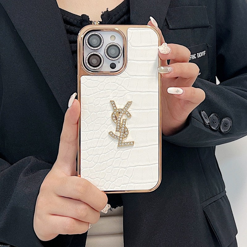 Saint Color Leather Rose Gold iPhone Case - Iphonecasehouse