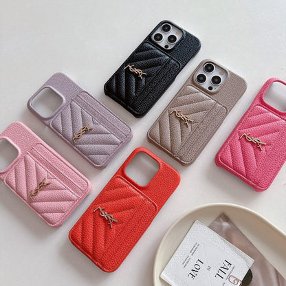 Saint Card Bag Color Leather iPhone Case - Iphonecasehouse