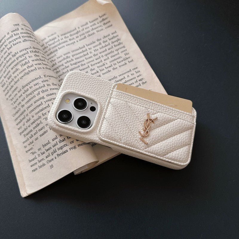 Saint Card Bag Color Leather iPhone Case - Iphonecasehouse
