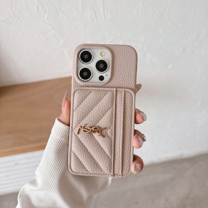 Saint Card Bag Color Leather iPhone Case - Iphonecasehouse
