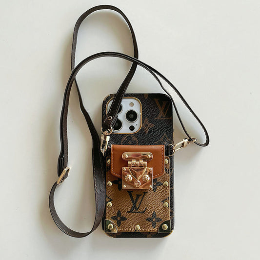 Lou Chain Leather iPhone Case - Iphonecasehouse