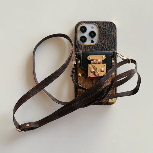 Lou Chain Leather iPhone Case - Iphonecasehouse