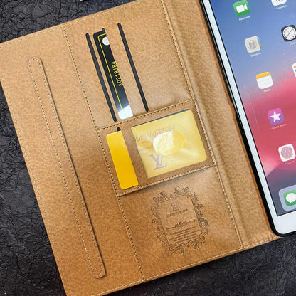 Luxury Canvas Monogram Leather Fresh Summer Theme Pattern Apple iPad case Black - Iphonecasehouse