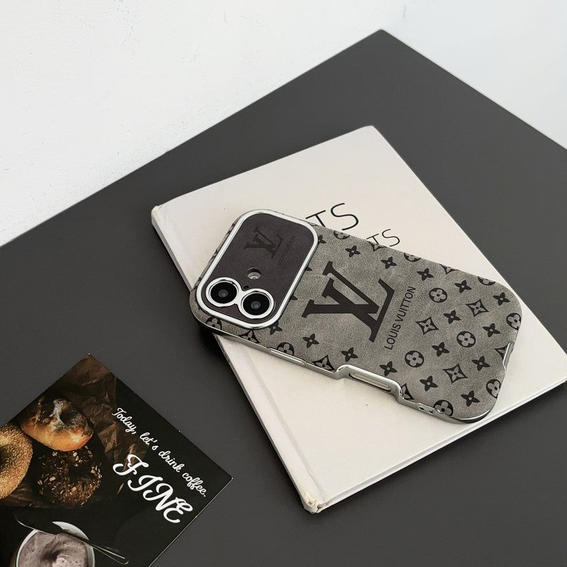 Lou Brown & Black Color Leather iPhone Case - Iphonecasehouse