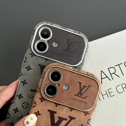 Lou Brown & Black Color Leather iPhone Case - Iphonecasehouse