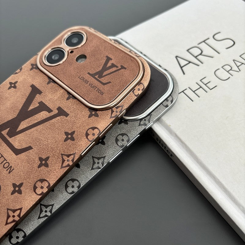 Lou Brown & Black Color Leather iPhone Case - Iphonecasehouse