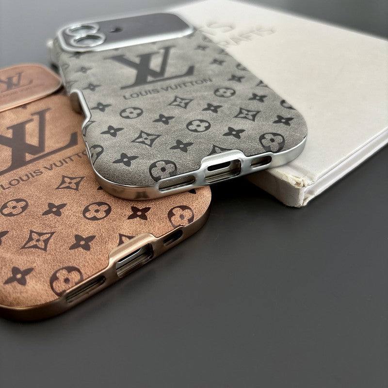 Lou Brown & Black Color Leather iPhone Case - Iphonecasehouse
