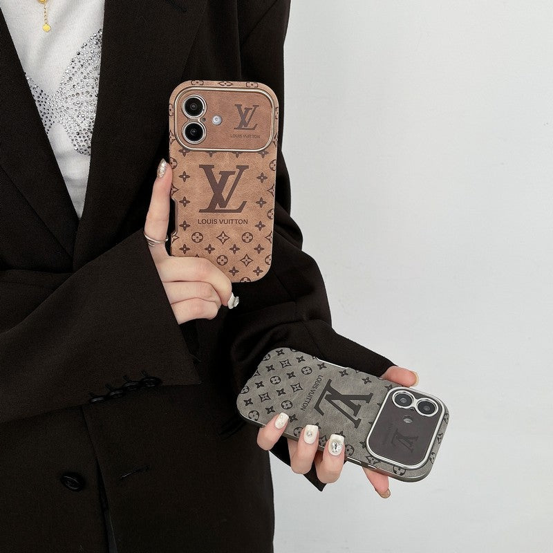 Lou Brown & Black Color Leather iPhone Case - Iphonecasehouse