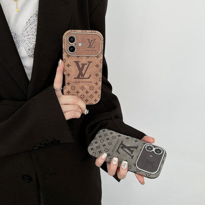 Lou Brown & Black Color Leather iPhone Case - Iphonecasehouse