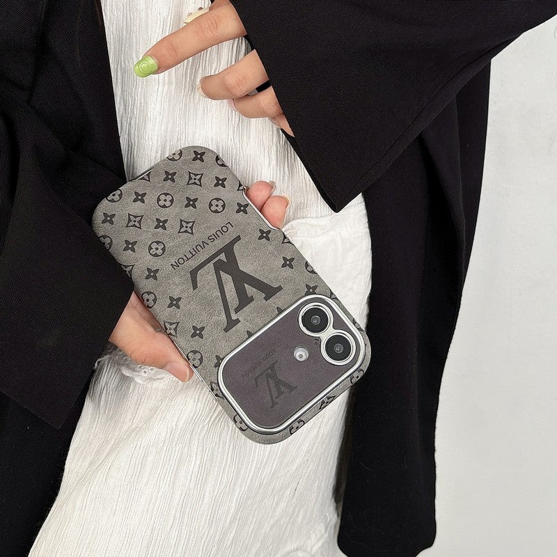 Lou Brown & Black Color Leather iPhone Case - Iphonecasehouse