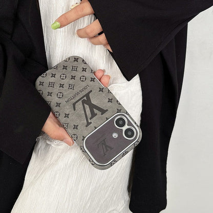 Lou Brown & Black Color Leather iPhone Case - Iphonecasehouse