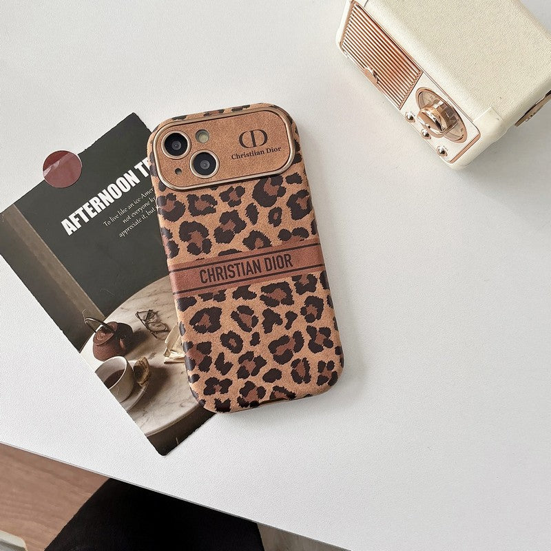 CD Brown Color Leather iPhone Case - Iphonecasehouse