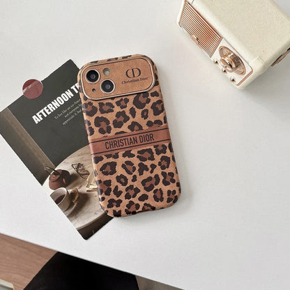 CD Brown Color Leather iPhone Case - Iphonecasehouse