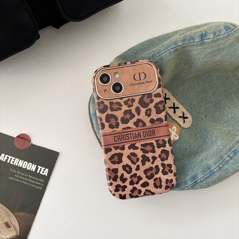 CD Brown Color Leather iPhone Case - Iphonecasehouse