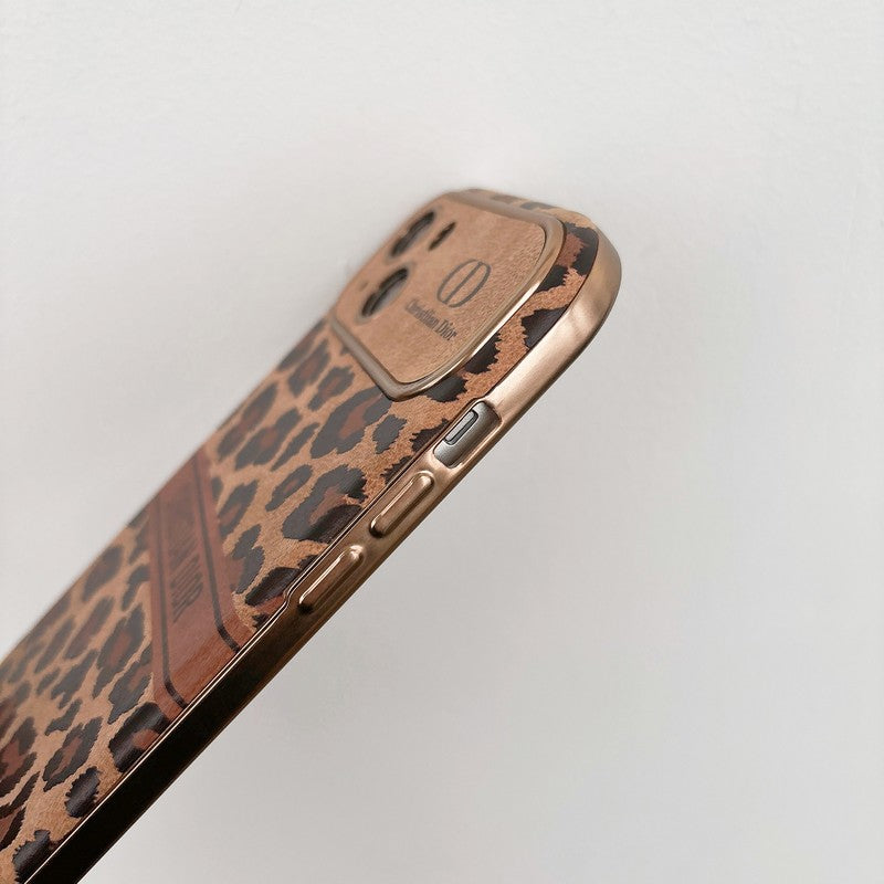 CD Brown Color Leather iPhone Case - Iphonecasehouse