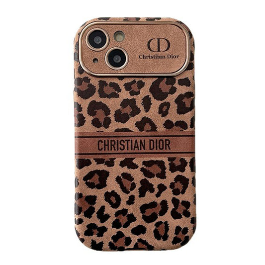 CD Brown Color Leather iPhone Case - Iphonecasehouse