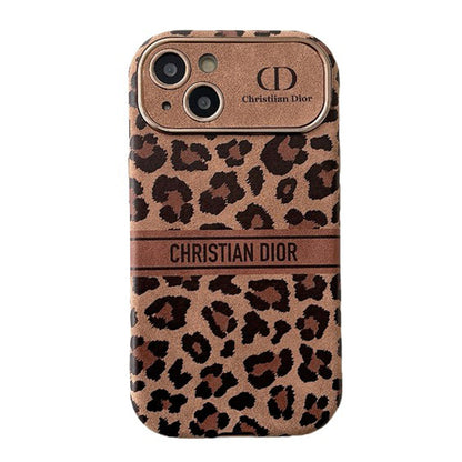 CD Brown Color Leather iPhone Case - Iphonecasehouse