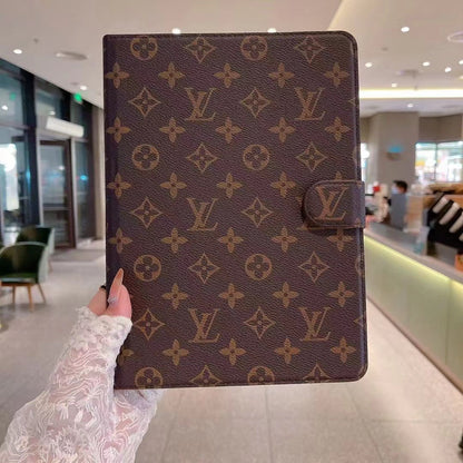 Luxury Canvas Monogram Leather Fresh Summer Theme Pattern Apple iPad case Black - Iphonecasehouse