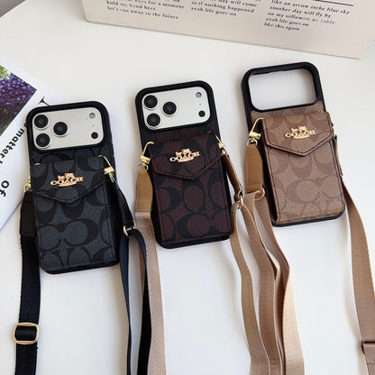 COAC/H Advanced leather iPhone Case With Card Wallet And Strap