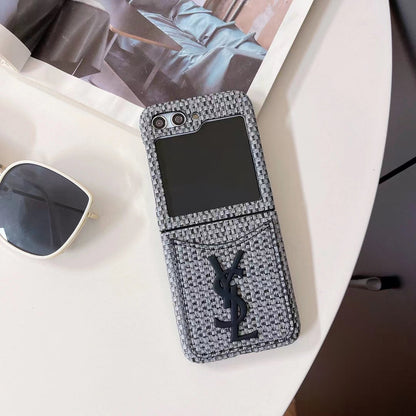 Luxurious Rattan Single Card Slot Case For Samsung Z Flip - Iphonecasehouse