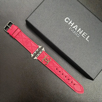 Luxury Gold Monogram 3D Embossed Leather Apple Watch Strap - Iphonecasehouse