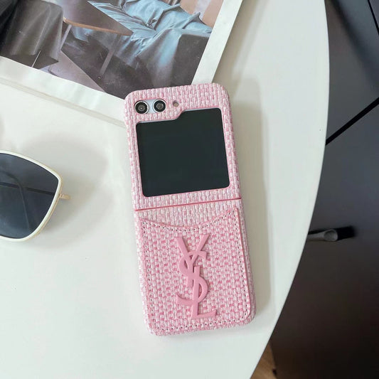 Luxurious Rattan Single Card Slot Case For Samsung Z Flip - Iphonecasehouse