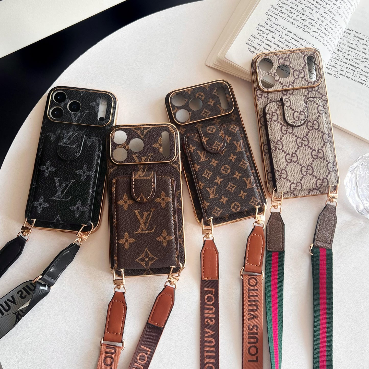 Advanced leather iPhone Case Luxury With Card Wallet And Strap