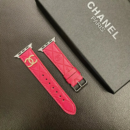 Luxury Gold Monogram 3D Embossed Leather Apple Watch Strap - Iphonecasehouse