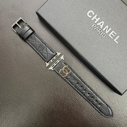 Luxury Gold Monogram 3D Embossed Leather Apple Watch Strap - Iphonecasehouse