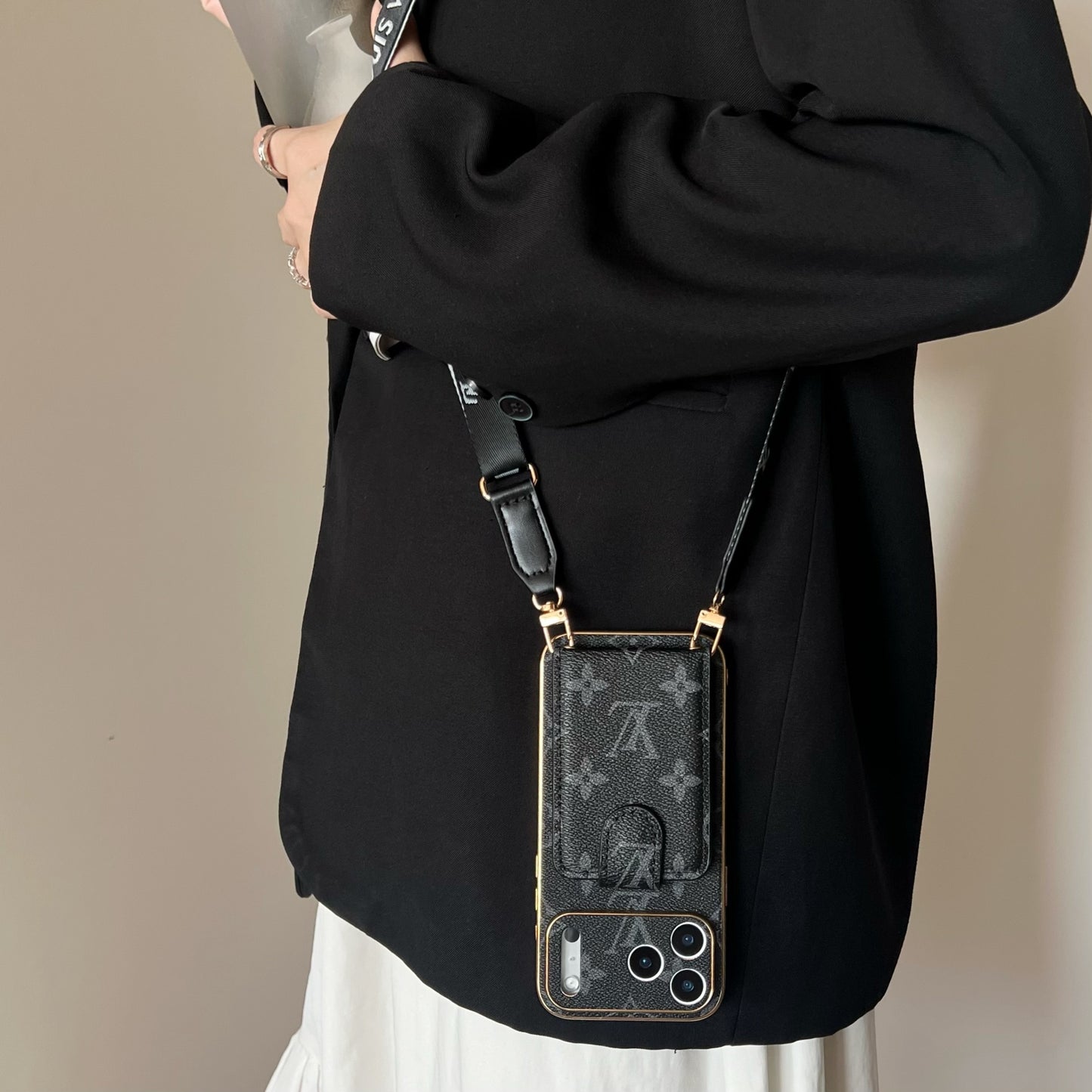 Advanced leather iPhone Case Luxury With Card Wallet And Strap