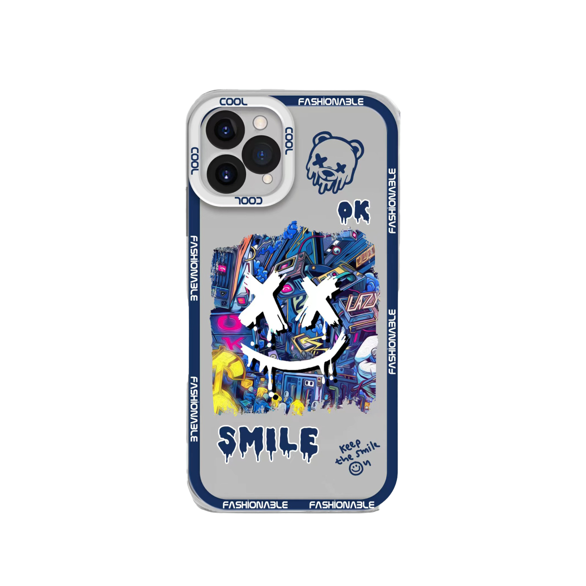 Blue Smile X Bear iPhone Case - Iphonecasehouse