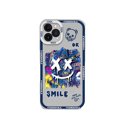 Blue Smile X Bear iPhone Case - Iphonecasehouse