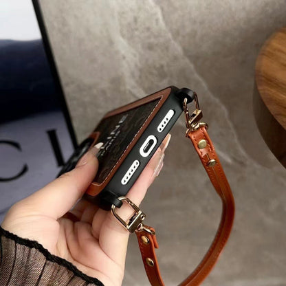 Black Celine iPhone Case With Strap-SZ231124 - Iphonecasehouse