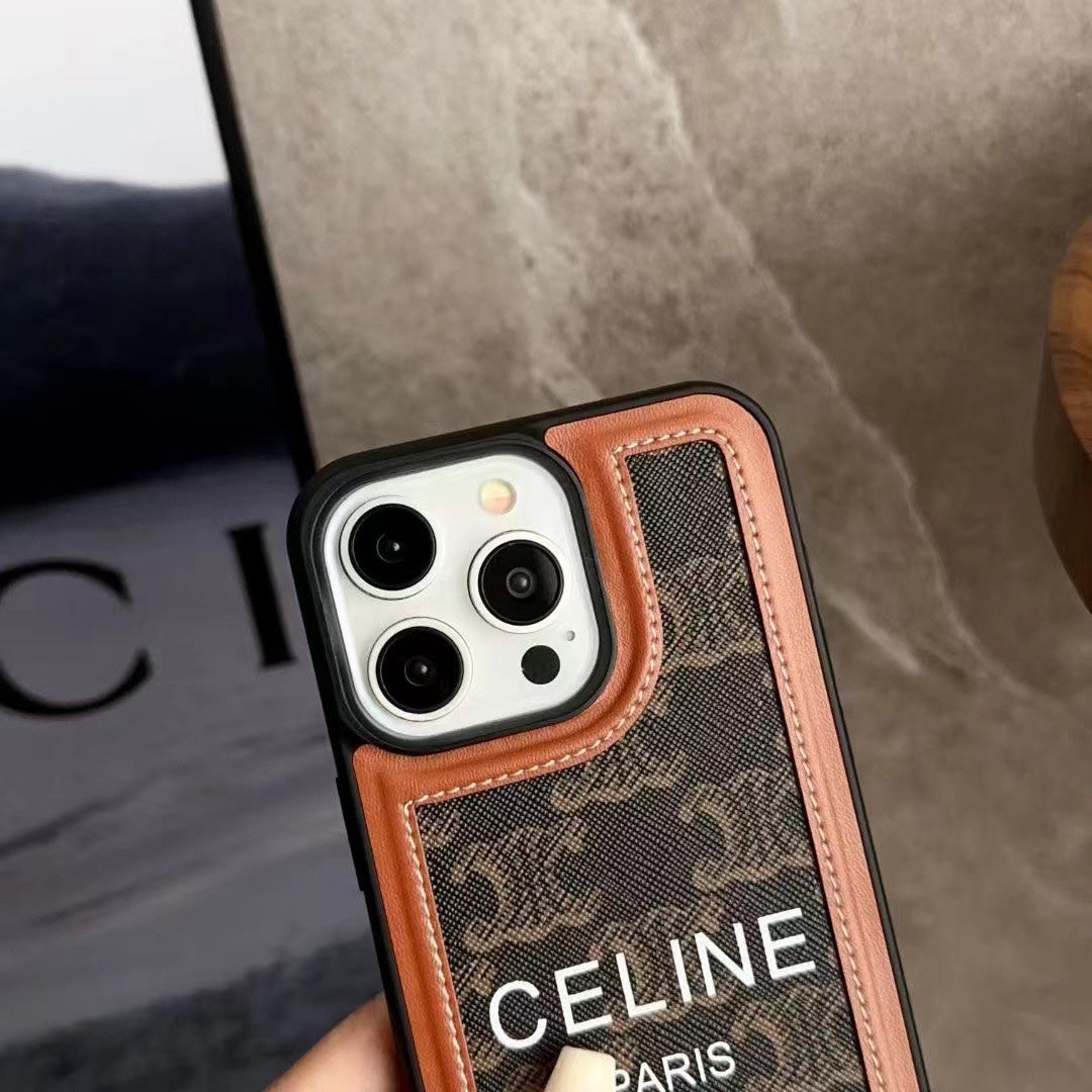 Black Celine iPhone Case With Strap-SZ231124 - Iphonecasehouse