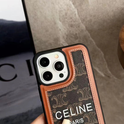 Black Celine iPhone Case With Strap-SZ231124 - Iphonecasehouse