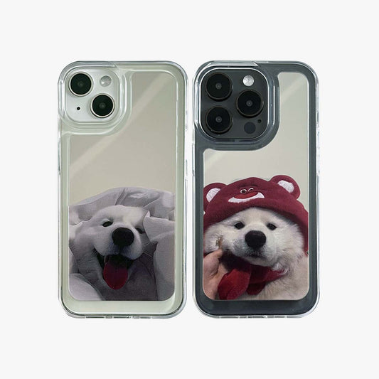 Mirror iPhone Case | Couple Dogs Samoyed (Buy 2 and get 50% off one) - Iphonecasehouse